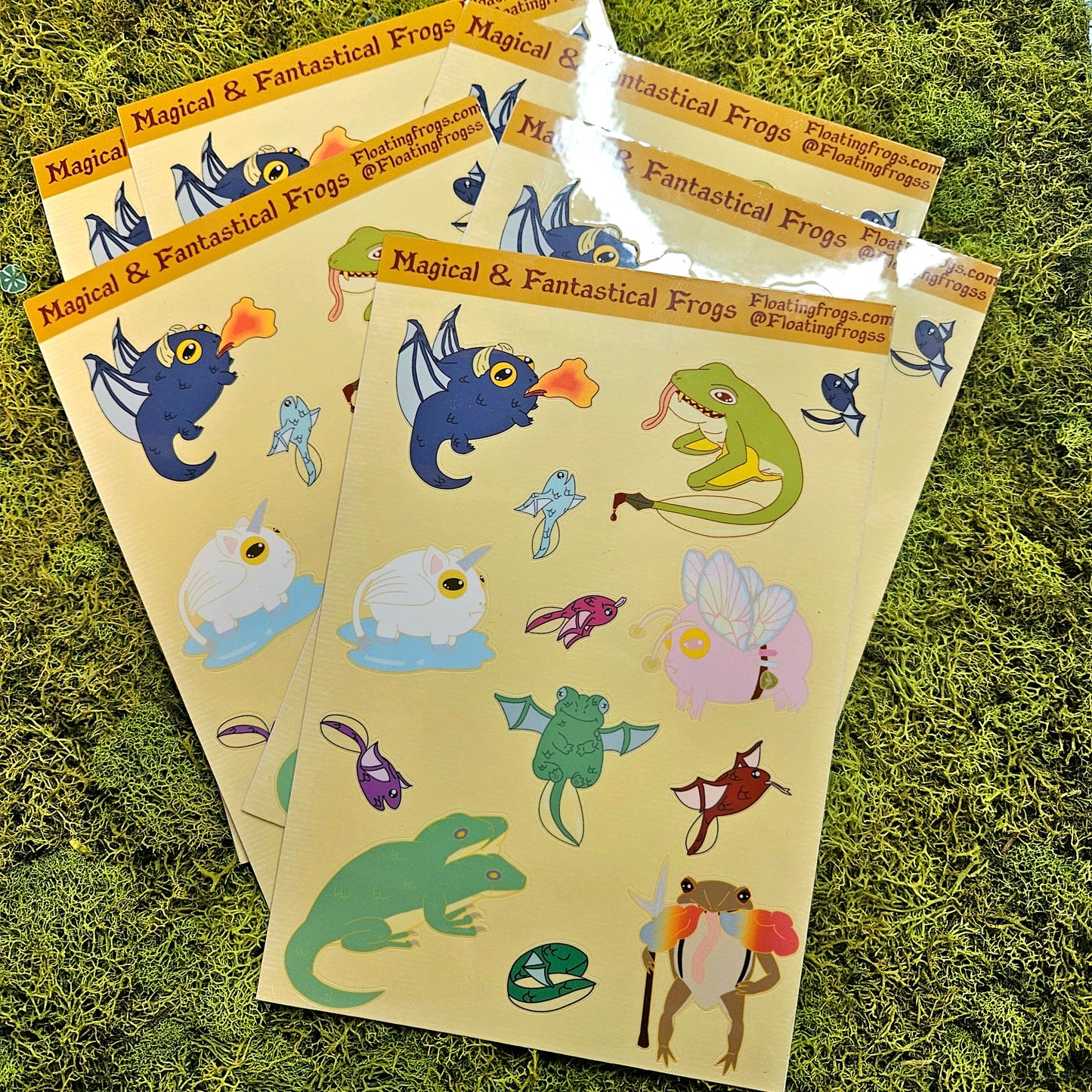 Mythical & Fantastical Frogs Vinyl Sticker Sheet