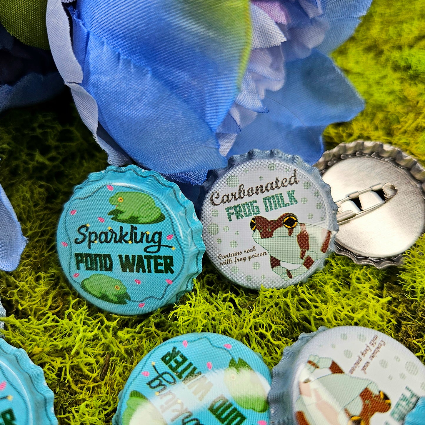 Froggie Drink Bottle Cap Buttons