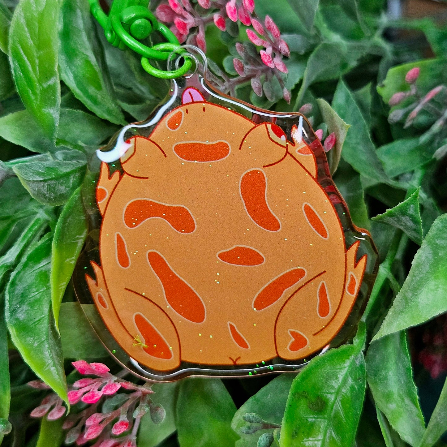 Flat pacman frog acyrlic keychain