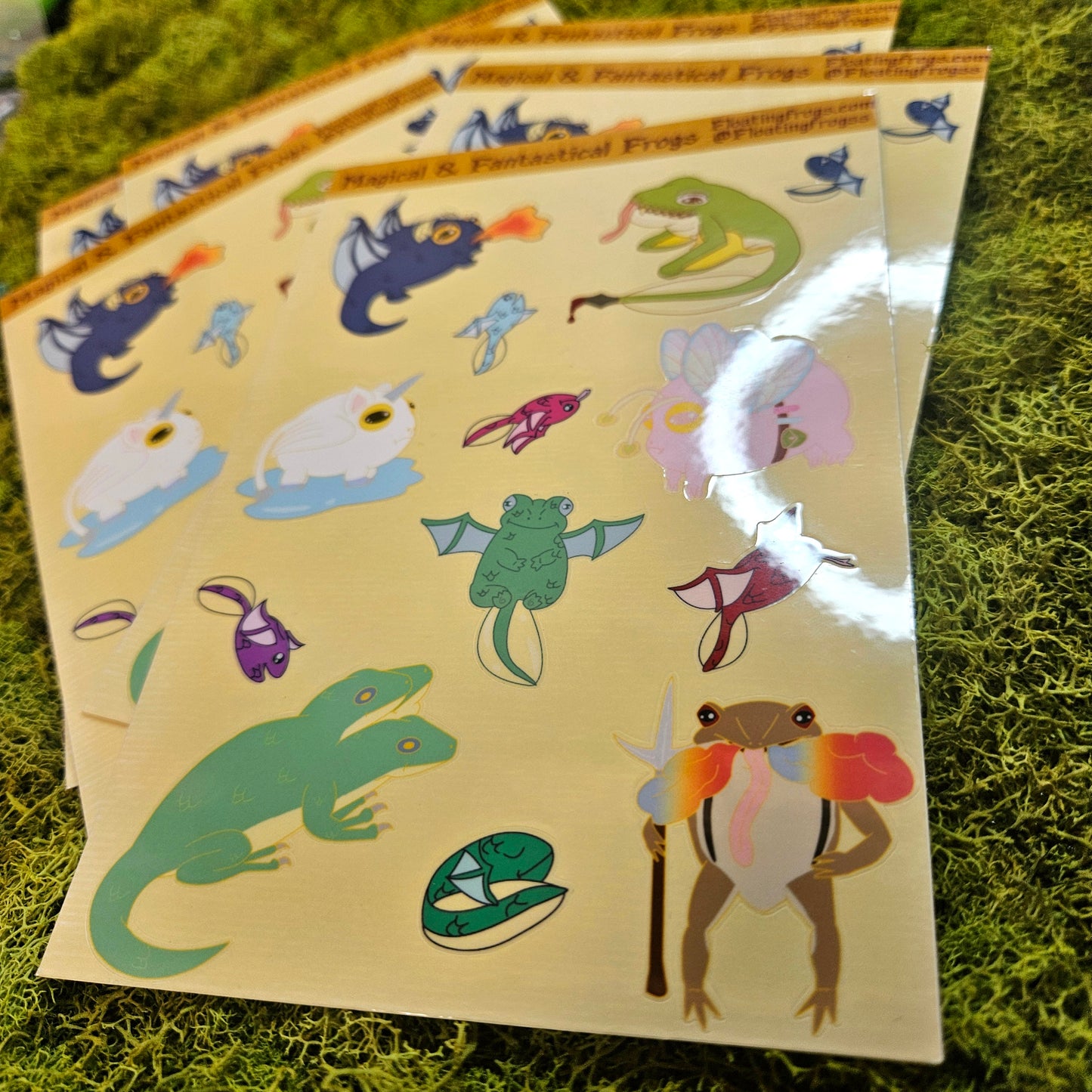 Mythical & Fantastical Frogs Vinyl Sticker Sheet