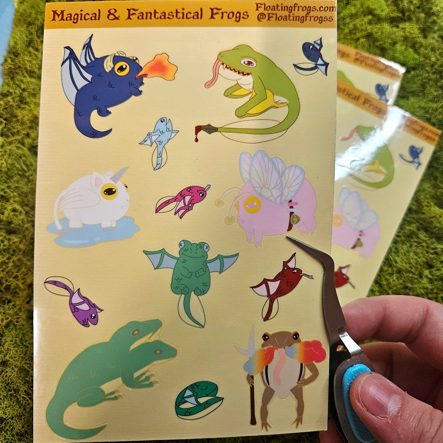 Mythical & Fantastical Frogs Vinyl Sticker Sheet