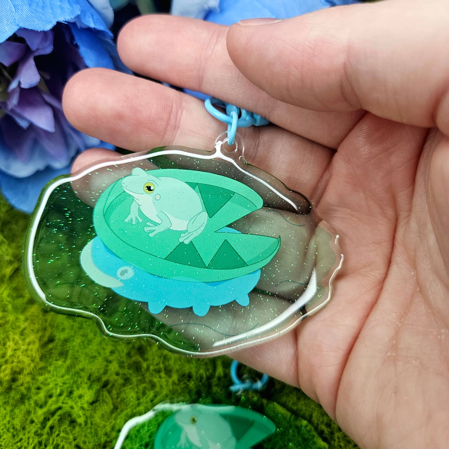 Lilypad Monster and Frog Acrylic Keychain