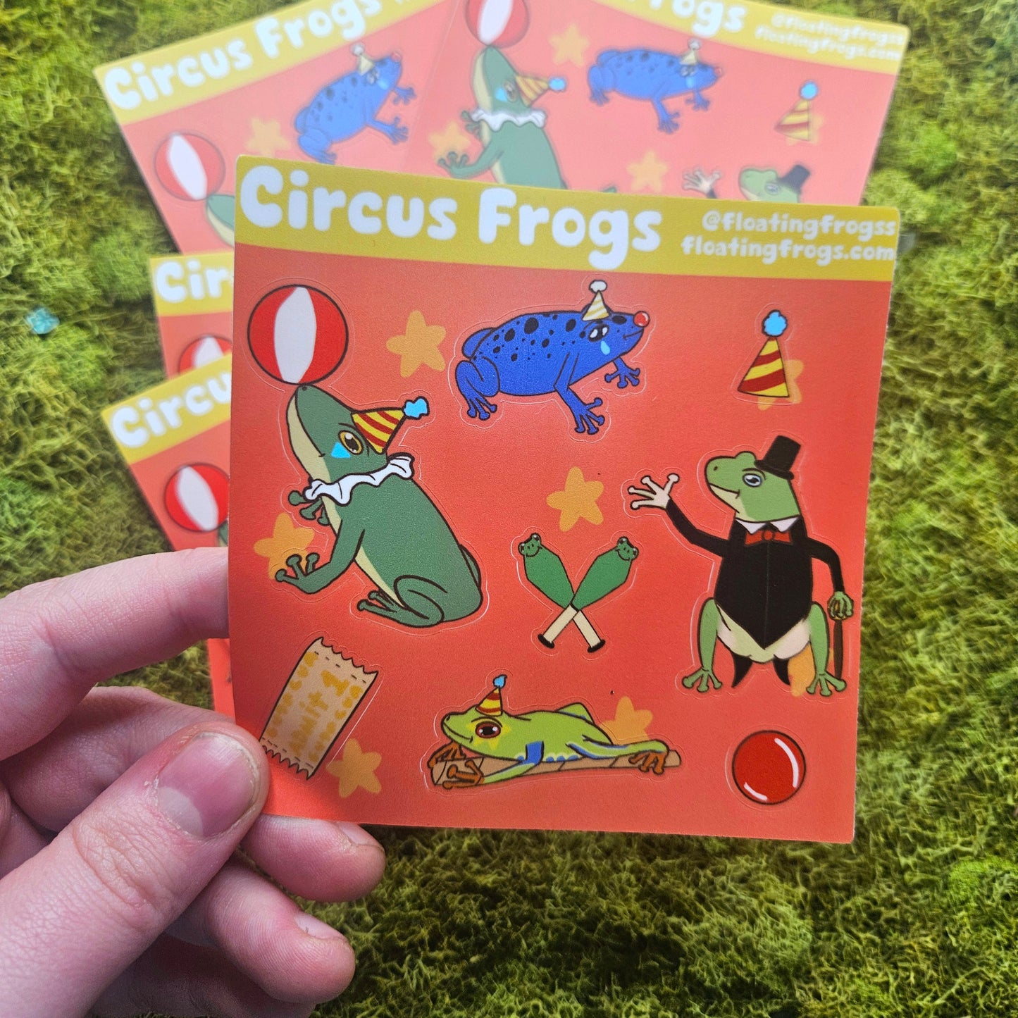 Circus Frogs Vinyl Sticker Sheet - Frog Con Exclusive