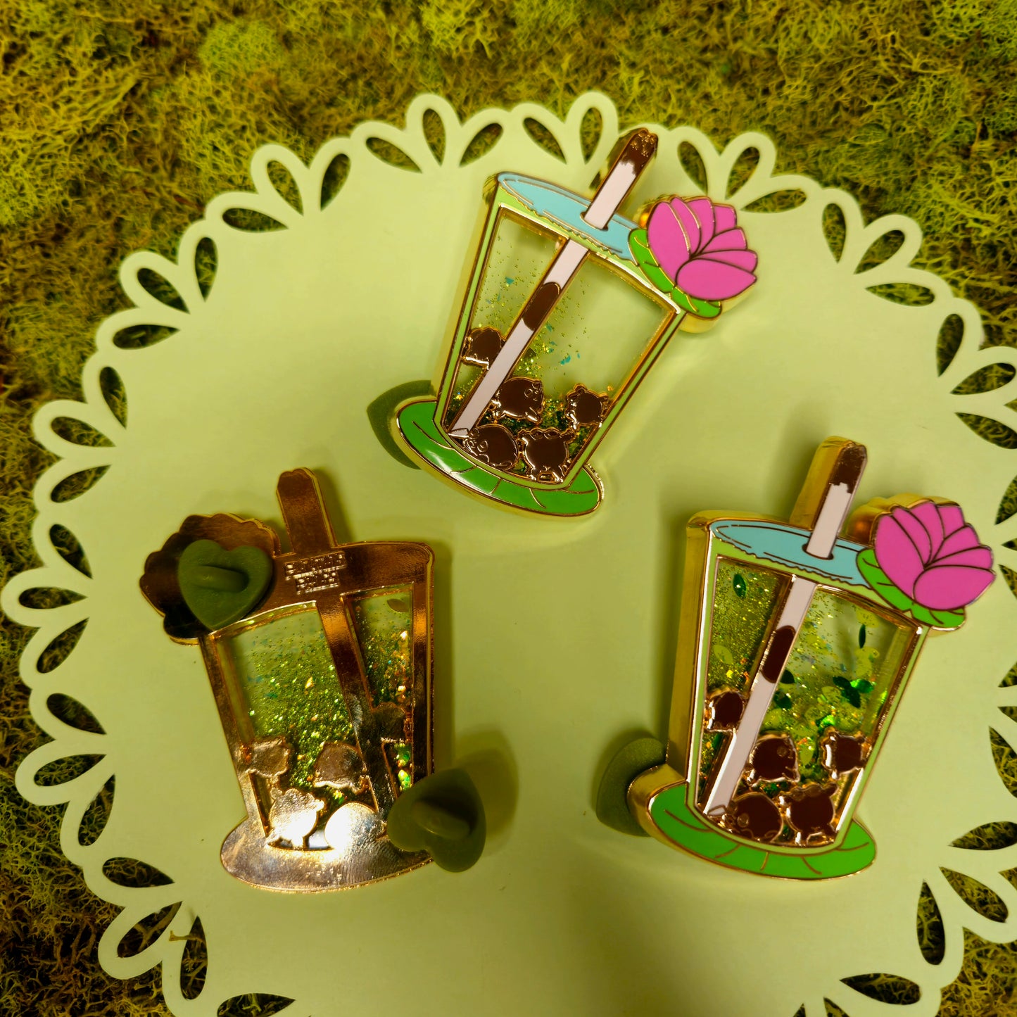 Matcha Boba Quicksand Enamel Pin