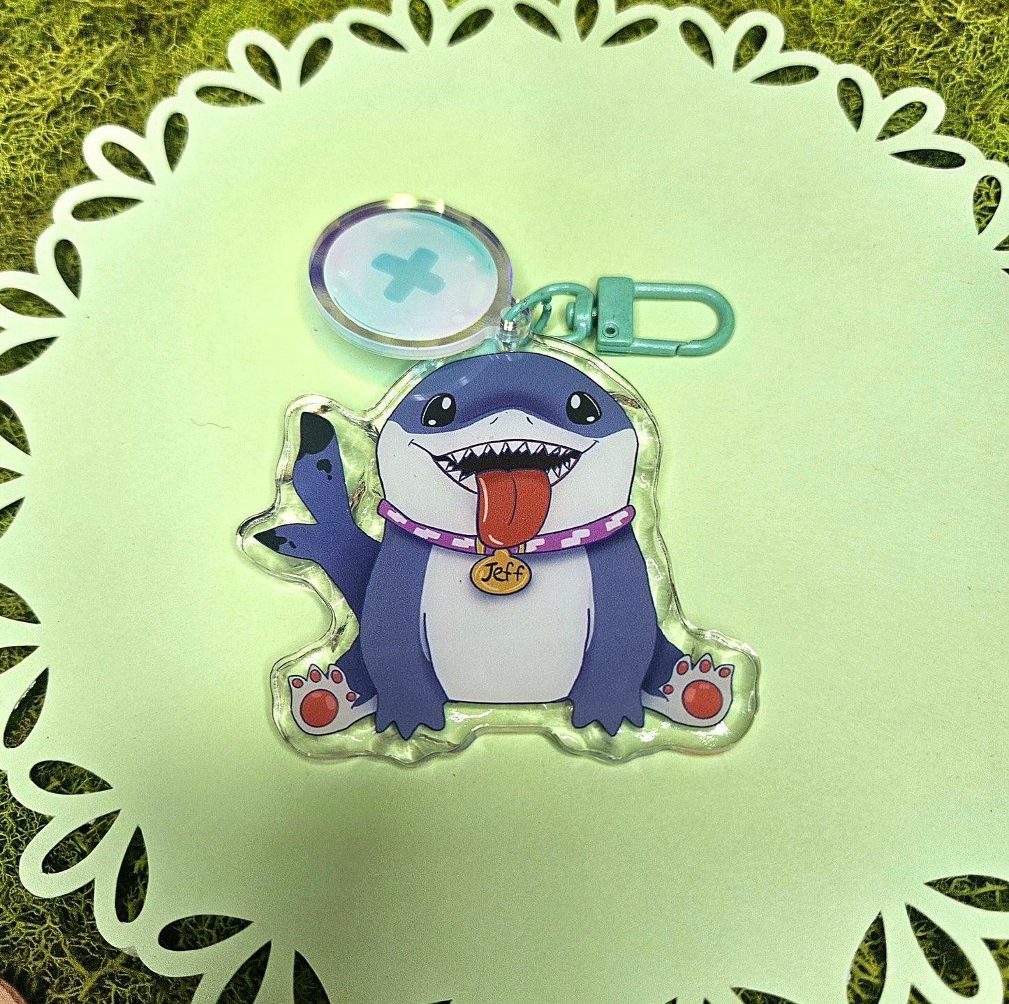 Jeffy Shark Keychain duo