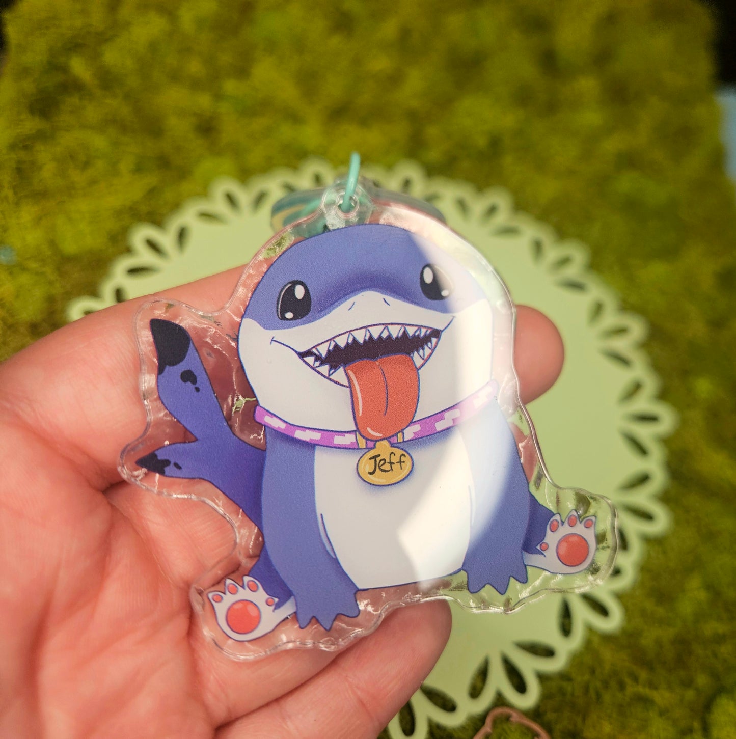 Jeffy Shark Keychain duo