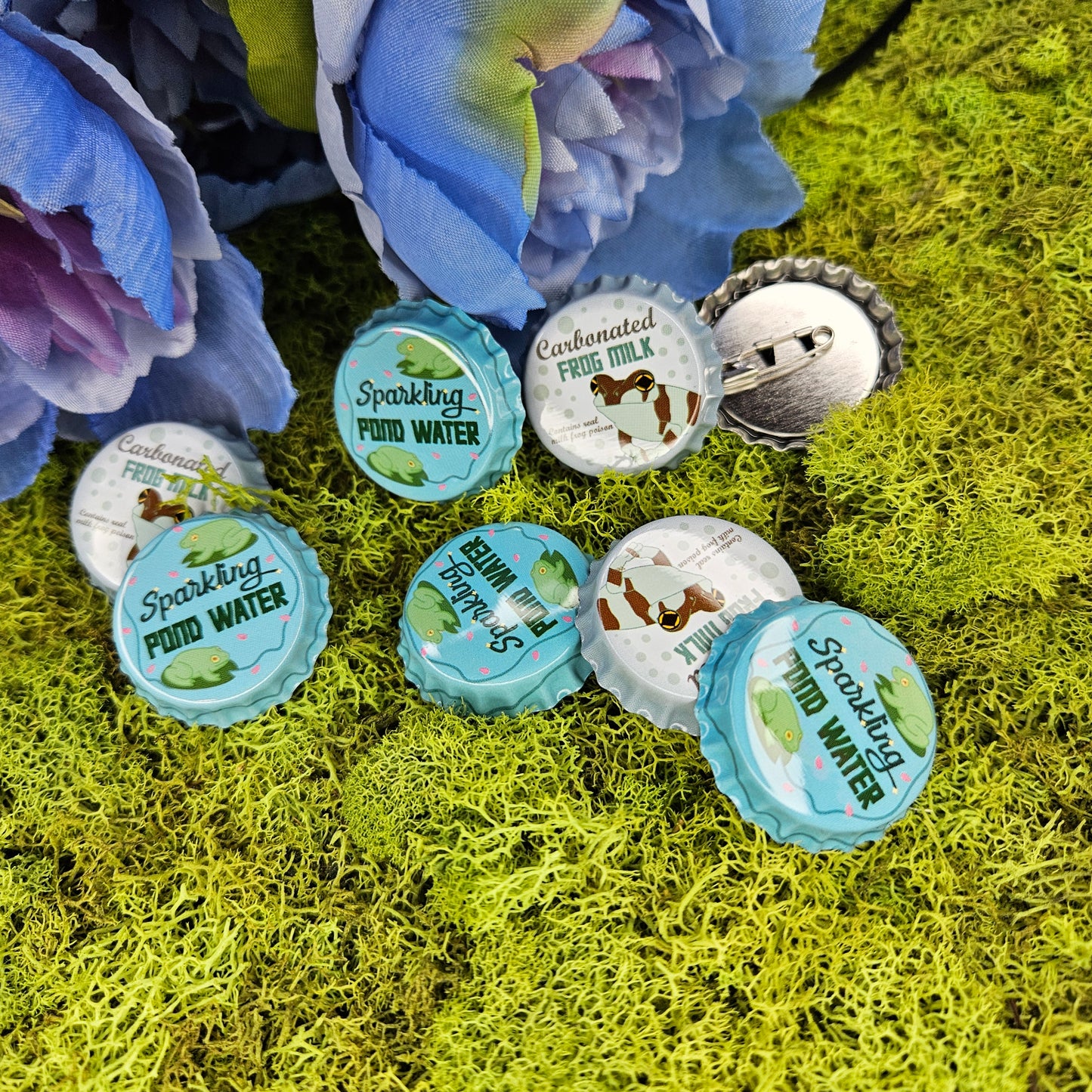 Froggie Drink Bottle Cap Buttons