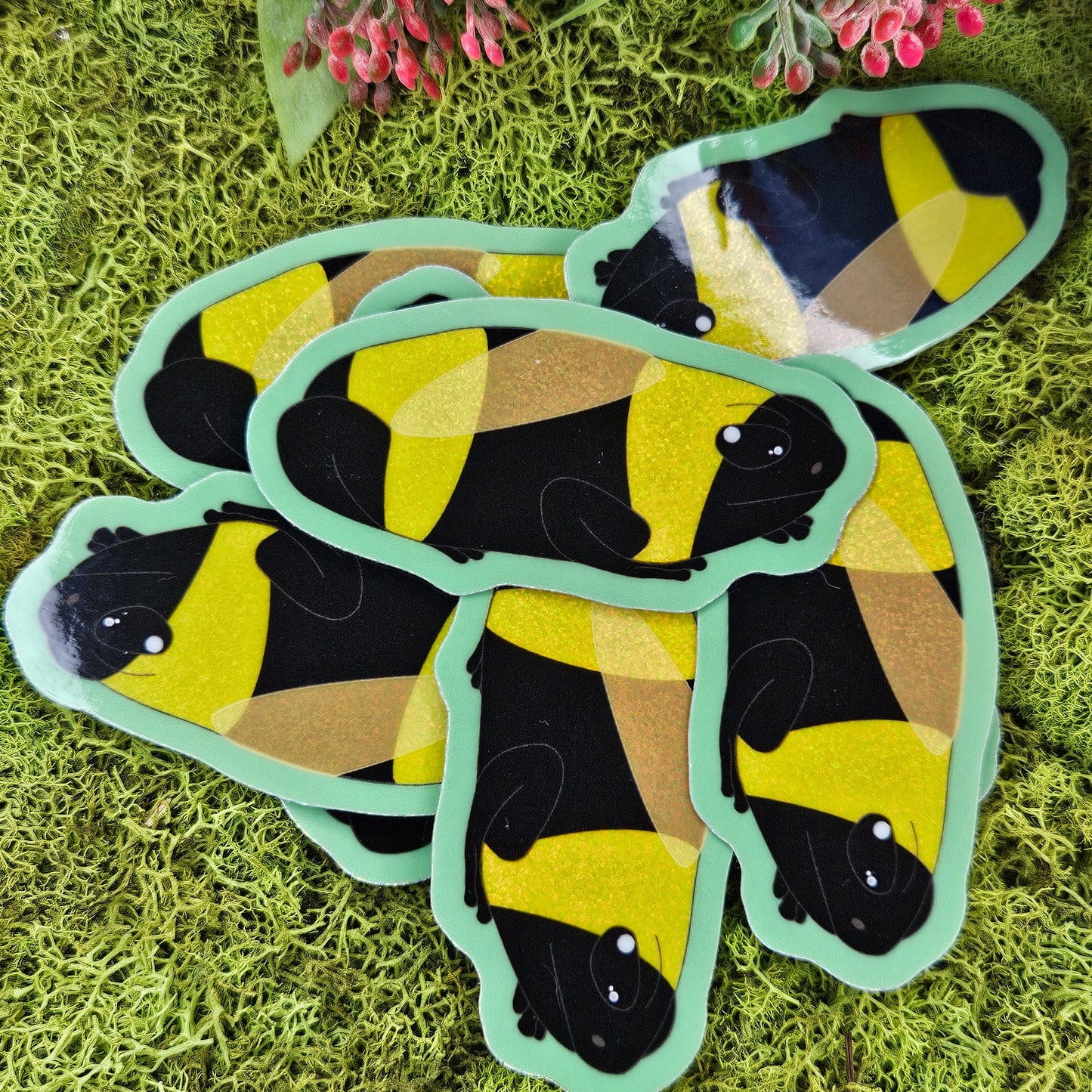 Bee frog glitter vinyl sticker