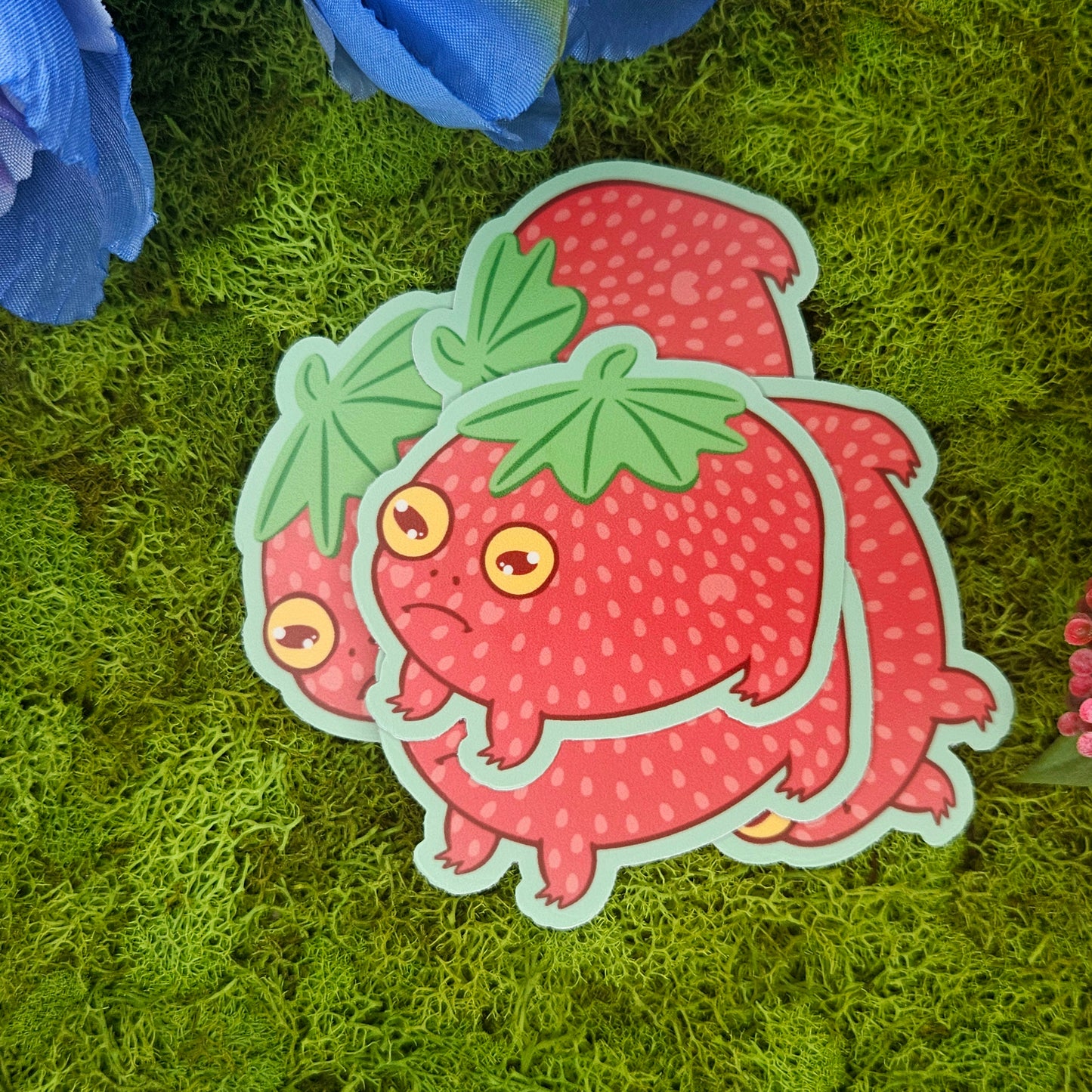 Strawberry Reggie vinyl Sticker