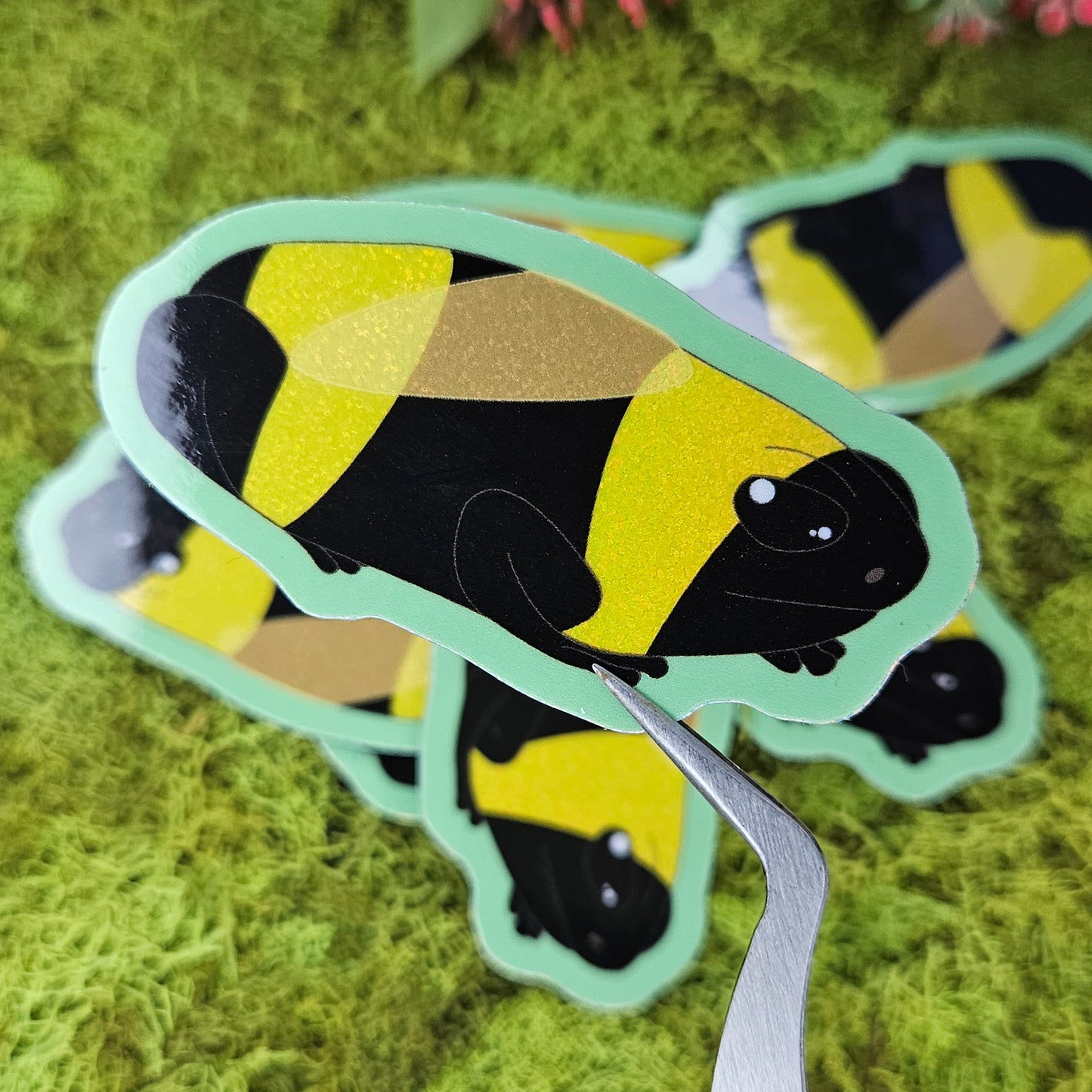 Bee frog glitter vinyl sticker