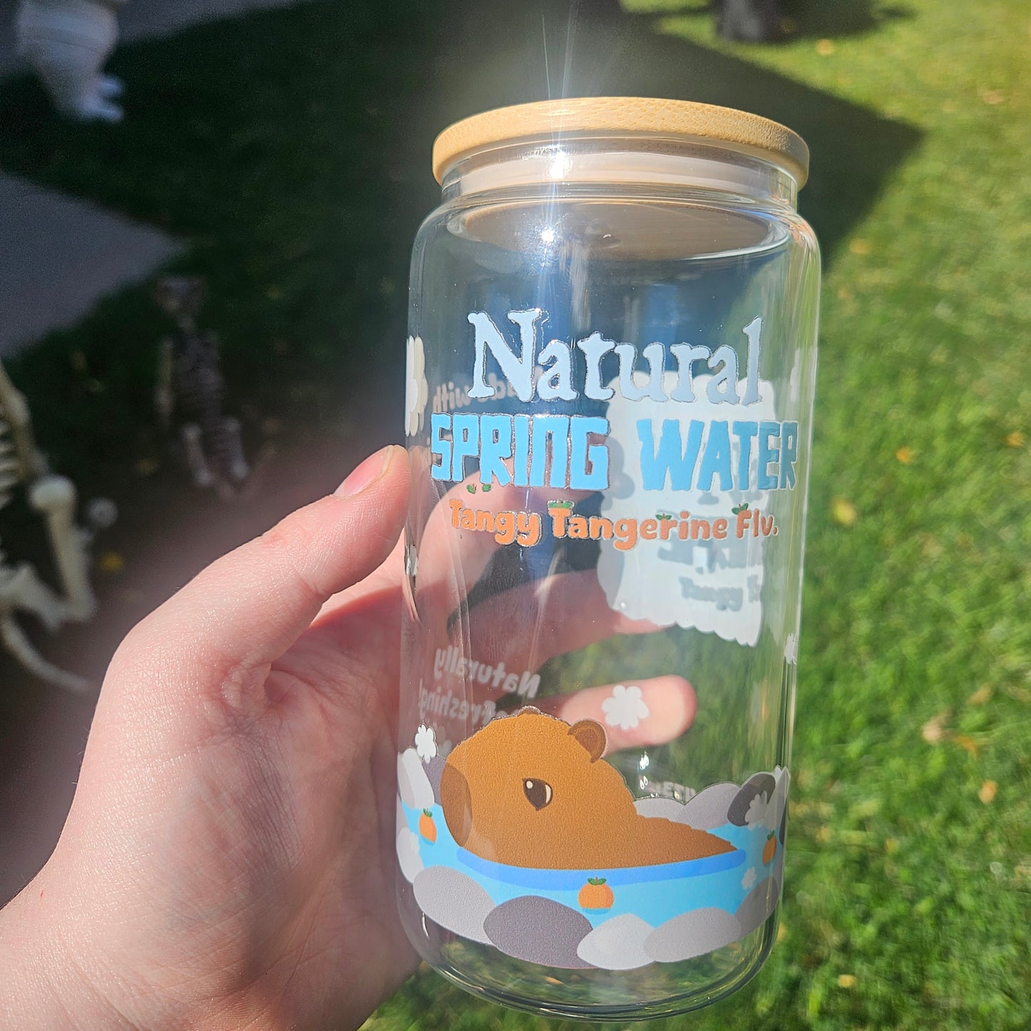 Capybara Spring Water Glass Can