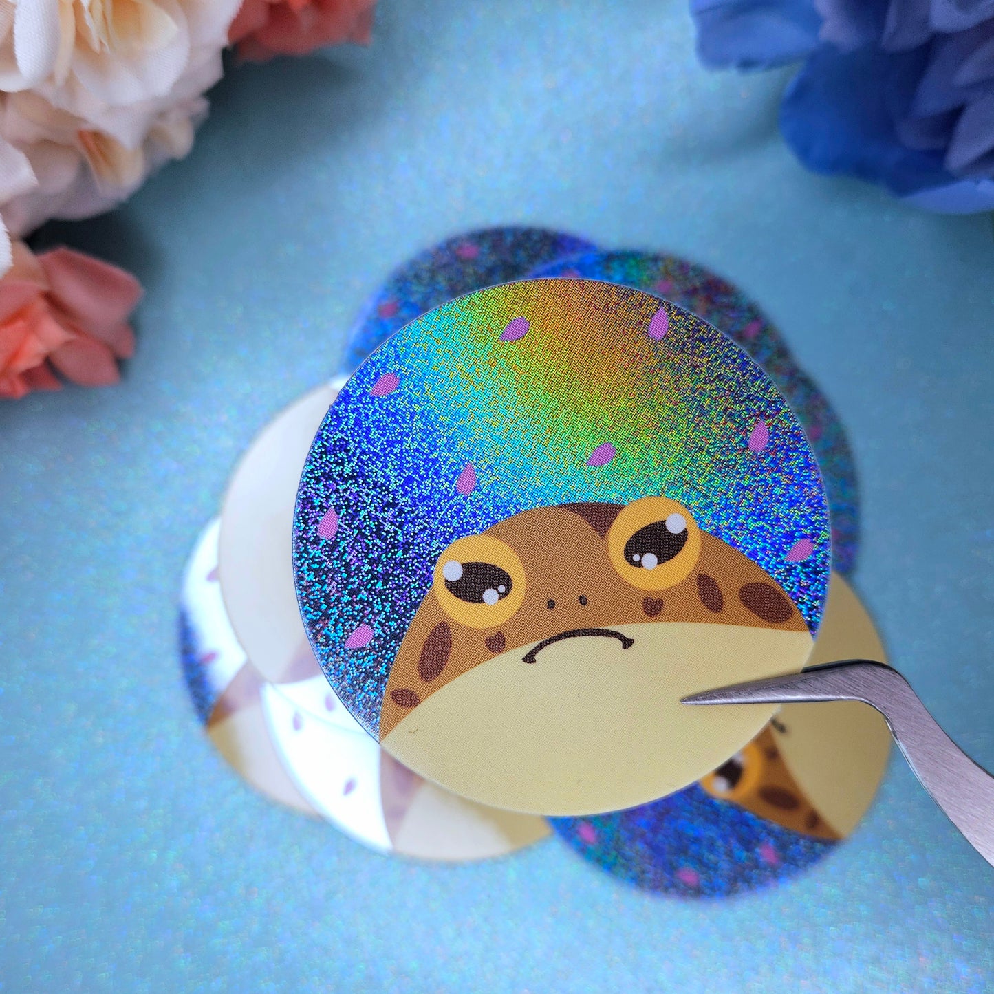 Peaking Reggie Glitter Sticker