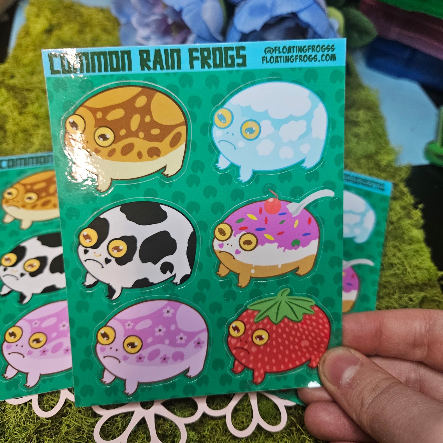 Reggie the Common rainfrog sticker sheet