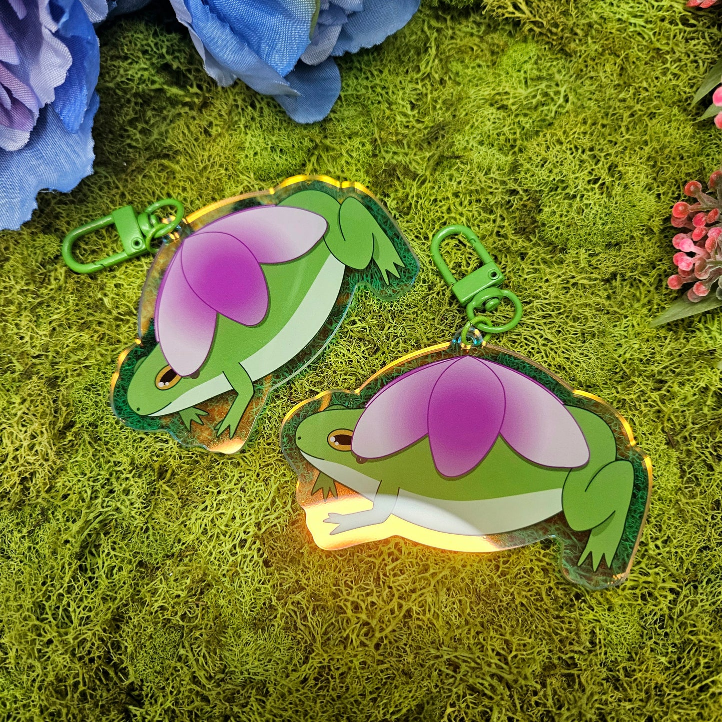Cherry Blossom Frog Acrylic Keychain