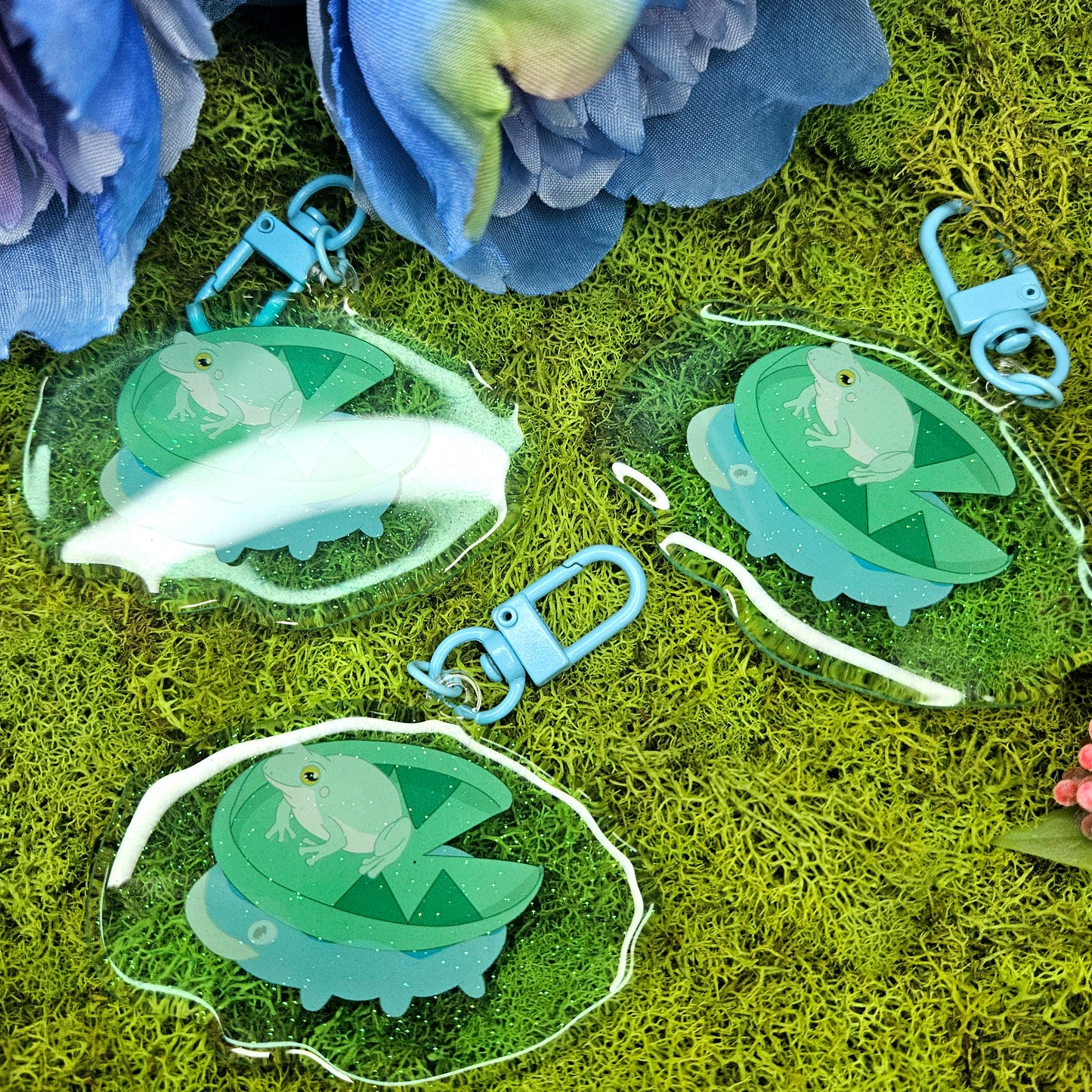 Lilypad Monster and Frog Acrylic Keychain