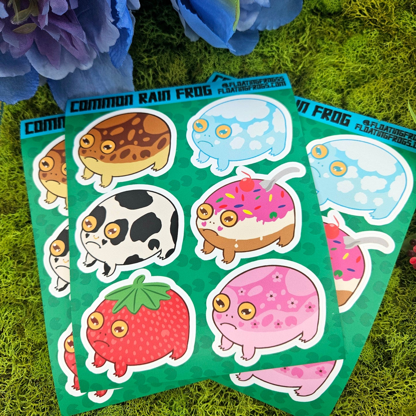 Reggie the Common rainfrog sticker sheet