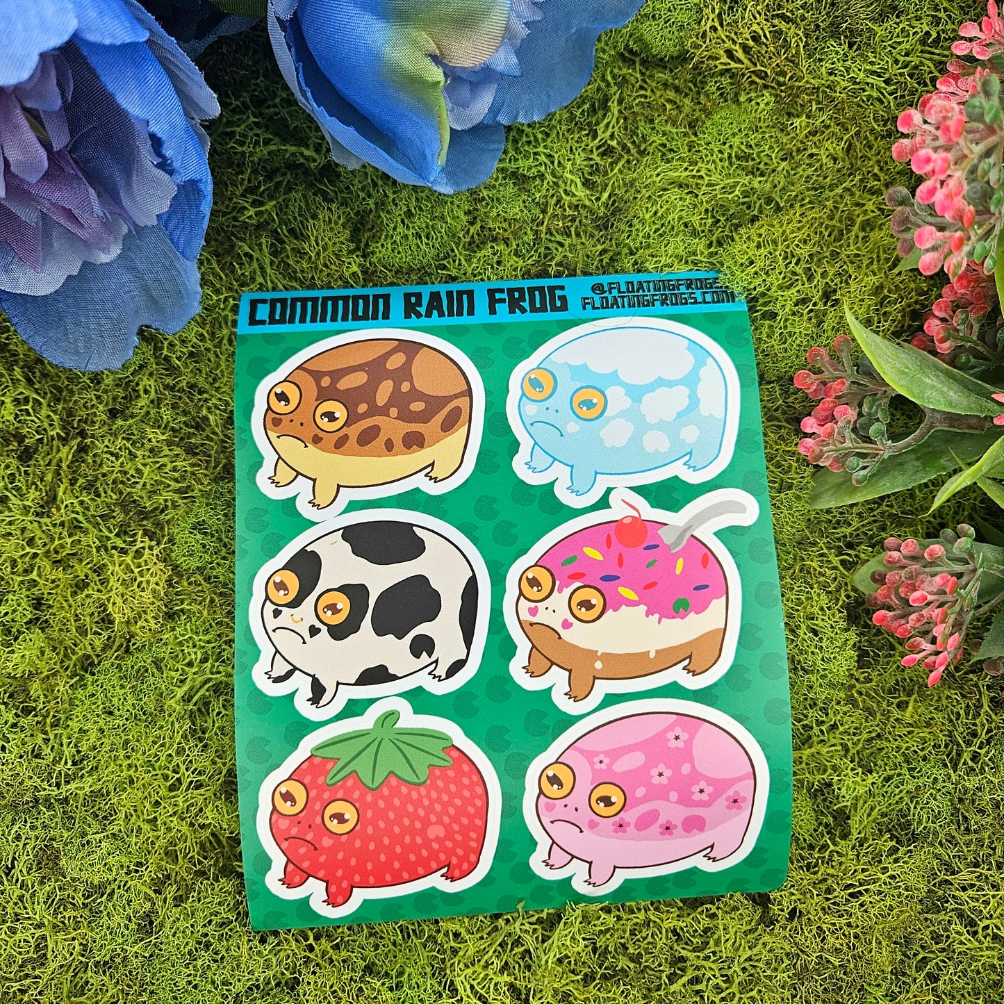 Reggie the Common rainfrog sticker sheet