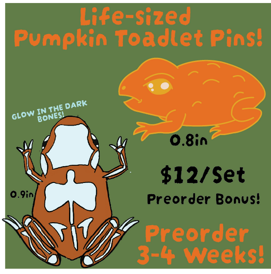 PREORDER - Pumpkin Toadlet Lifesize Mini Enamel Pins