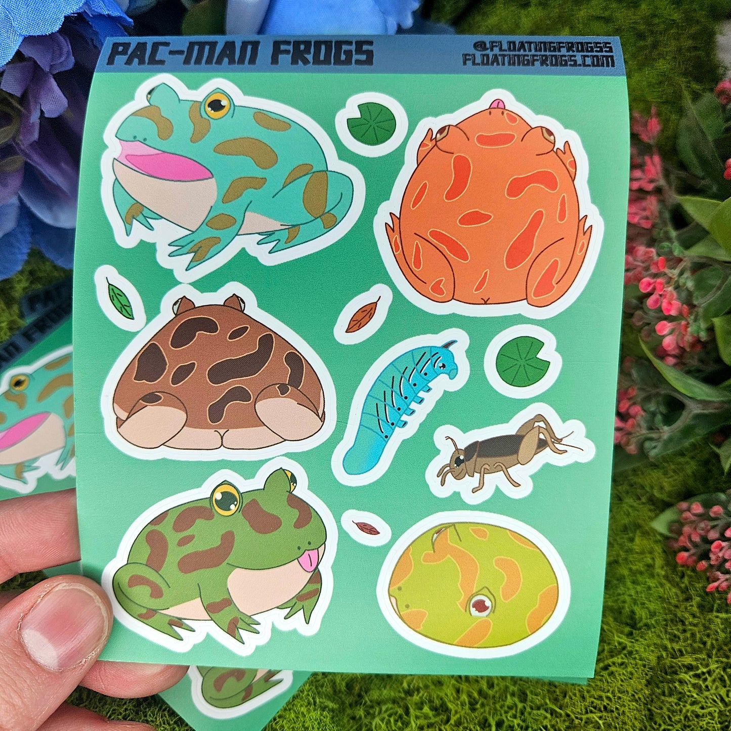 Pacman Frog Vinyl Sticker Sheet