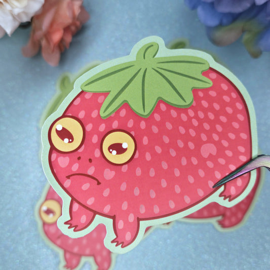 Strawberry Reggie vinyl Sticker