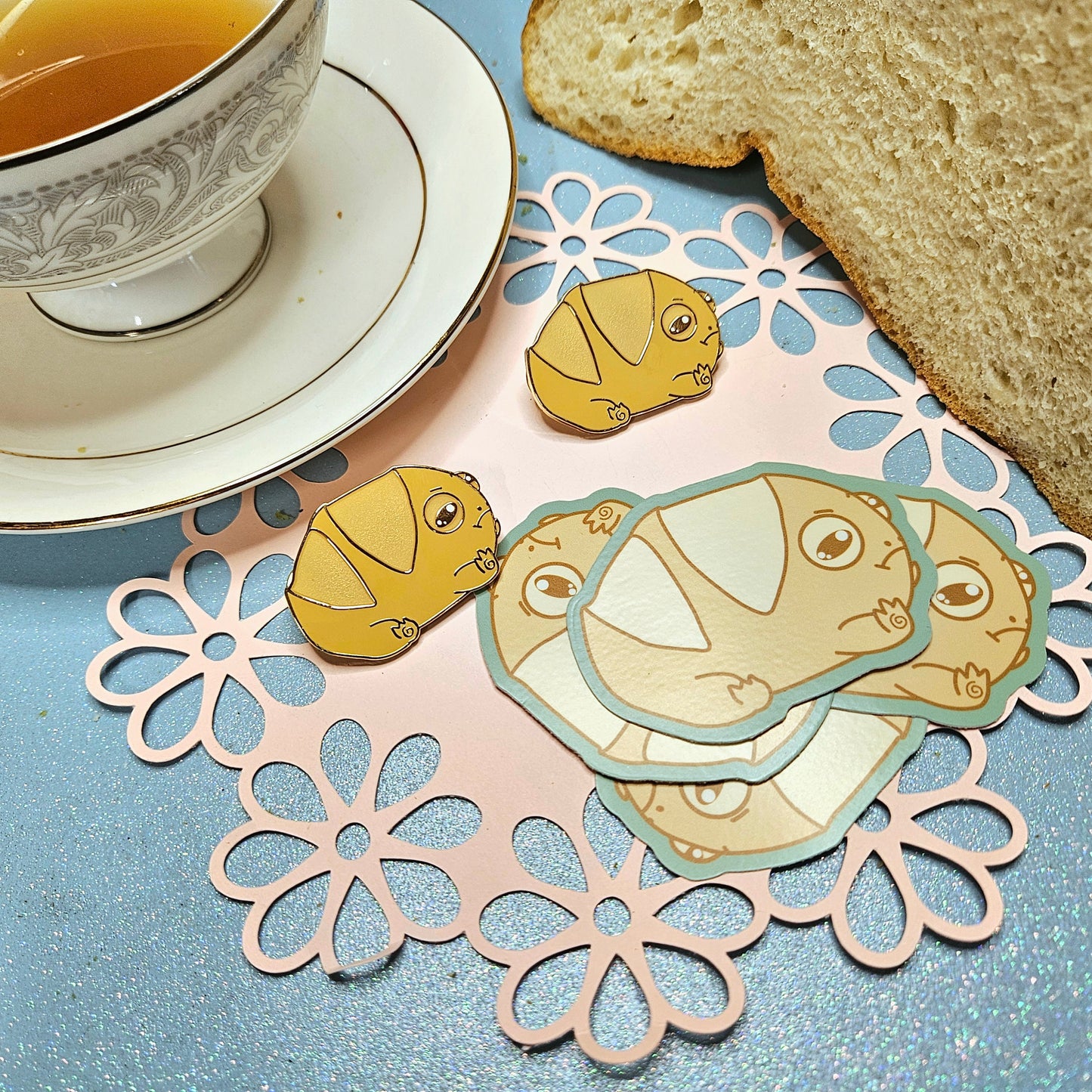 "Sour"dough Loaf Frog Enamel Pin