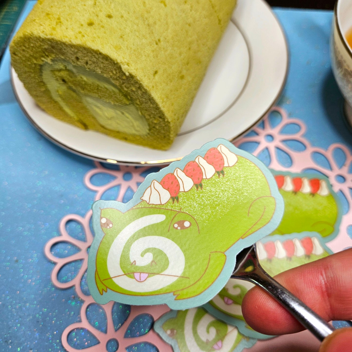 Matcha Cakeroll vinyl sticker