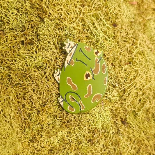 Pacman Frog Dyed Metal Pin