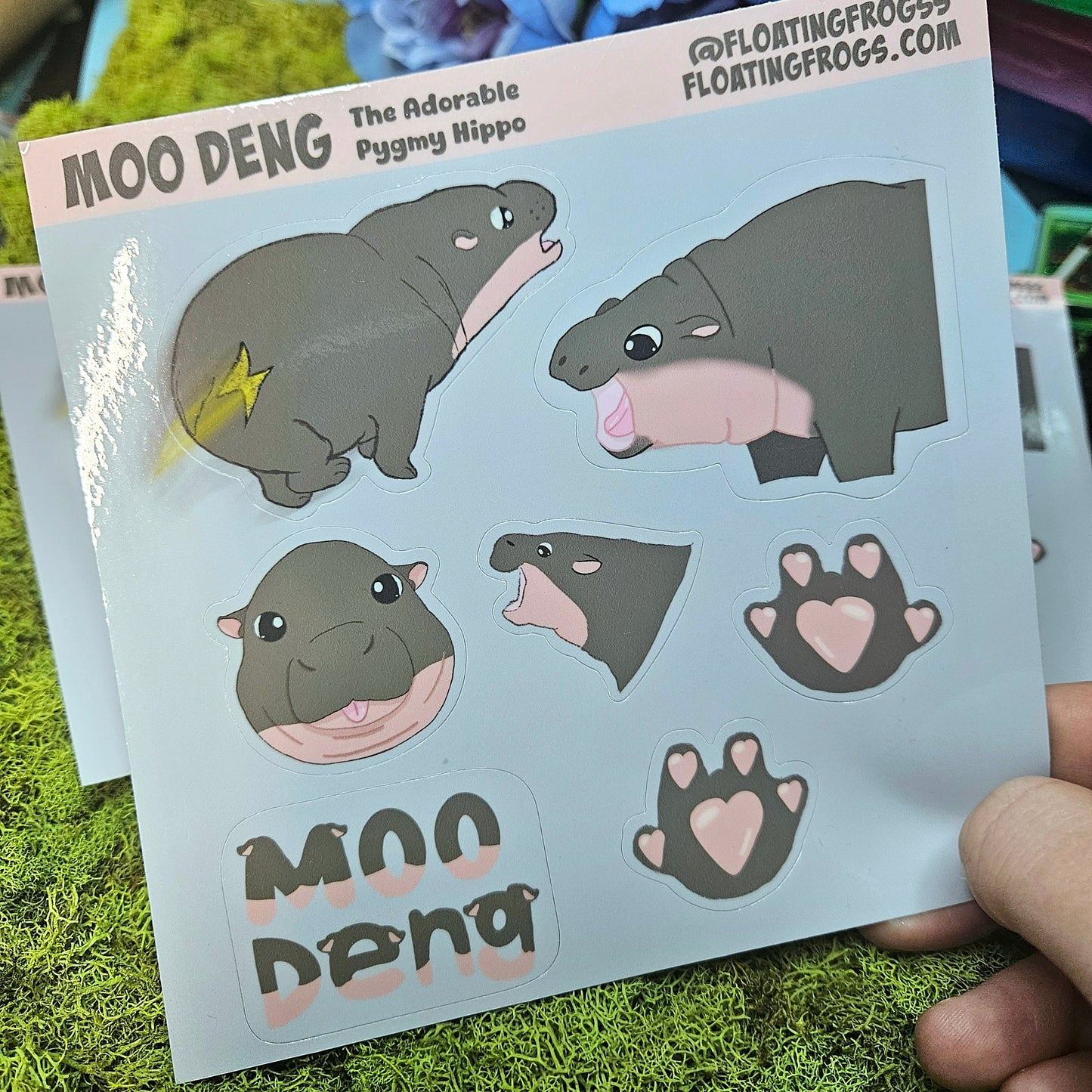 Moo Deng Vinyl Sticker Sheet