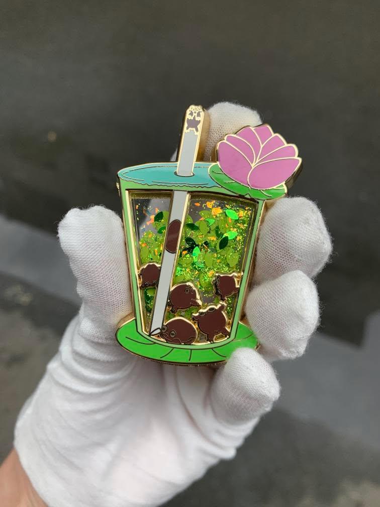 PREORDER Matcha Boba Quicksand Enamel Pin