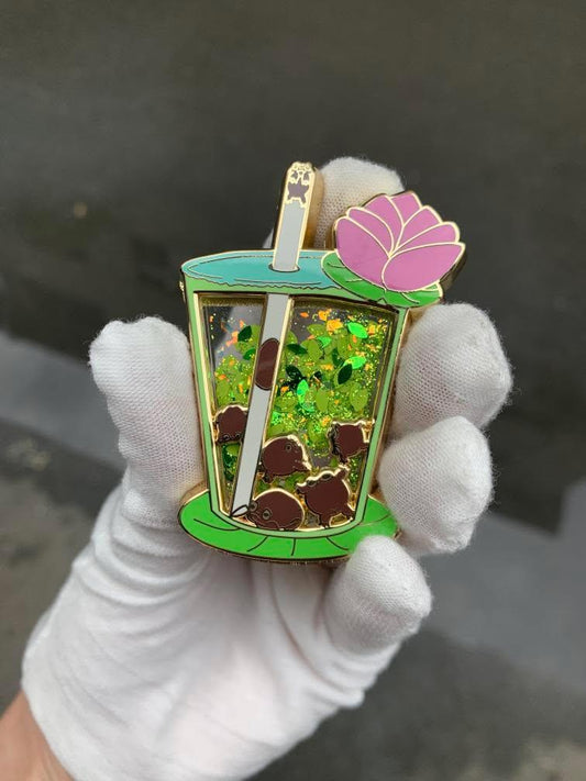 PREORDER Matcha Boba Quicksand Enamel Pin