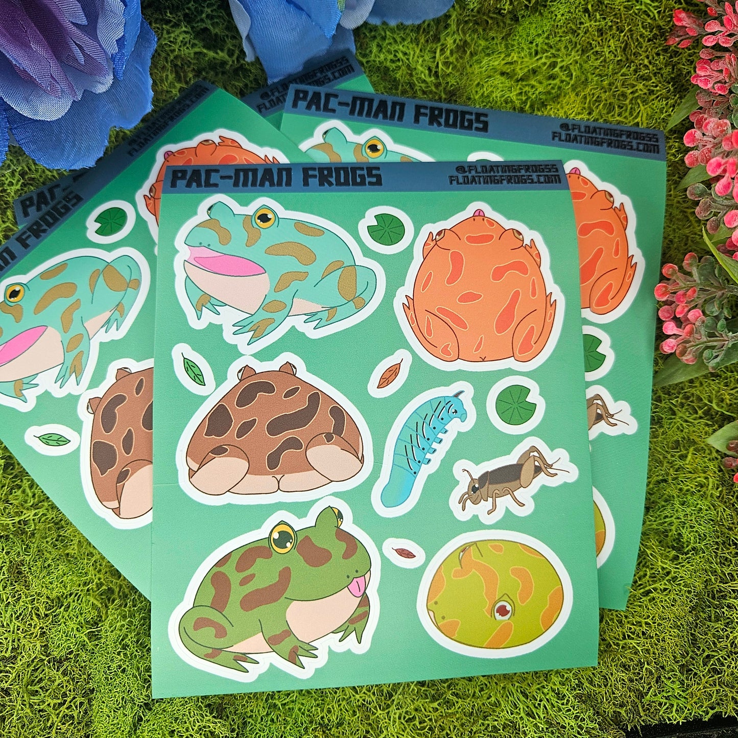 Pacman Frog Vinyl Sticker Sheet