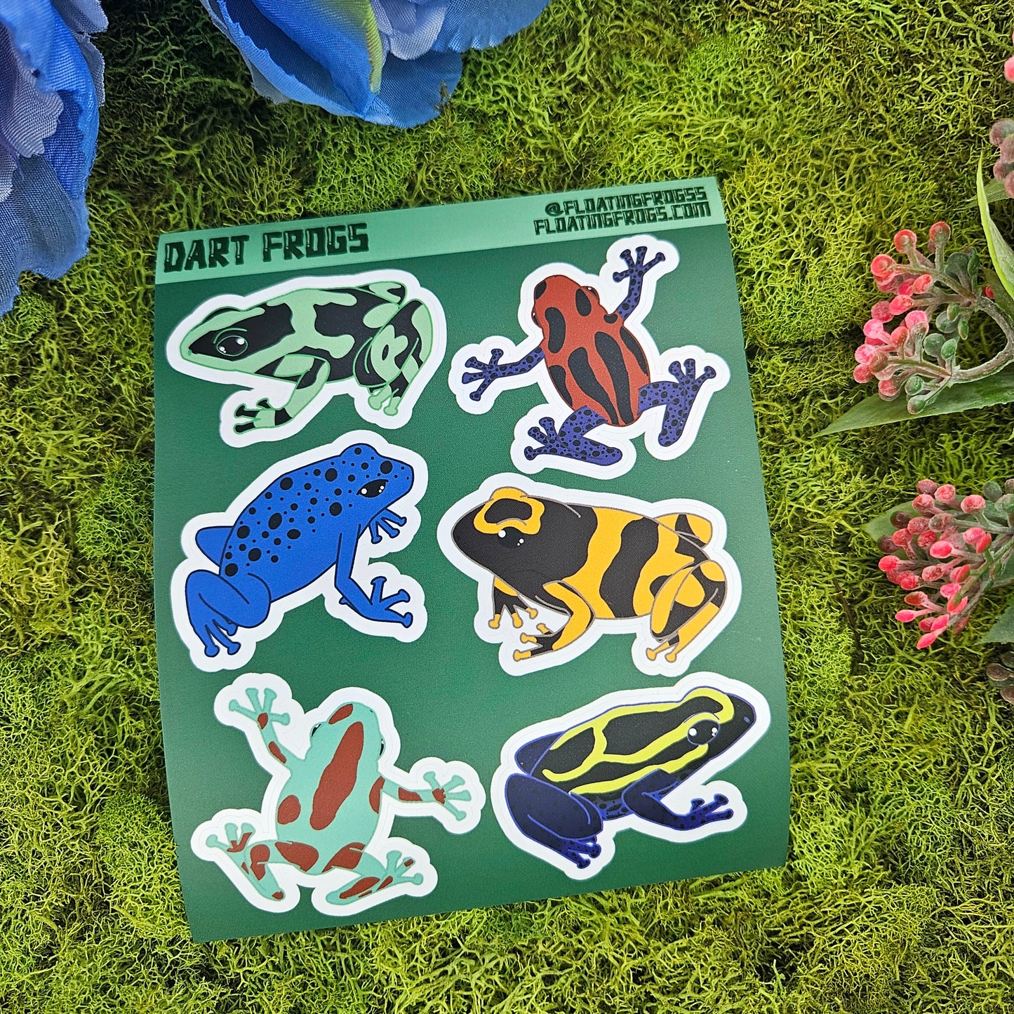 Dart Frogs Vinyl Sticker Sheet