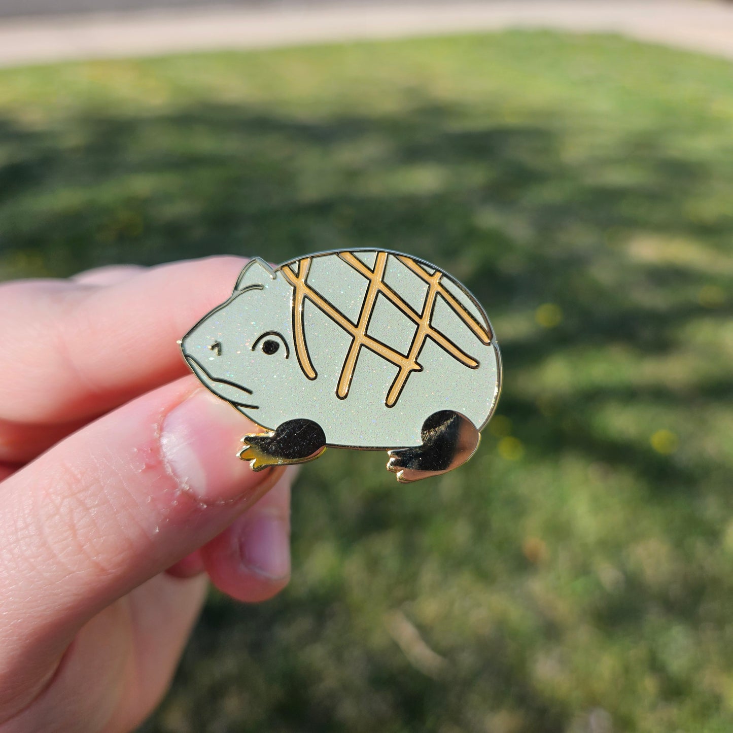 Melonpan frog enamel pin