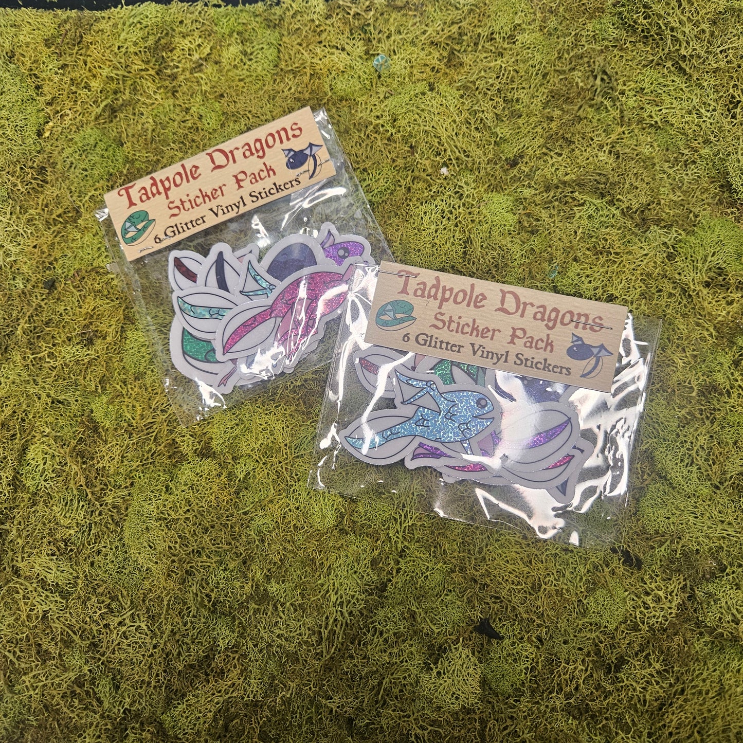 Tadpole Dragons Glitter Sticker Pack