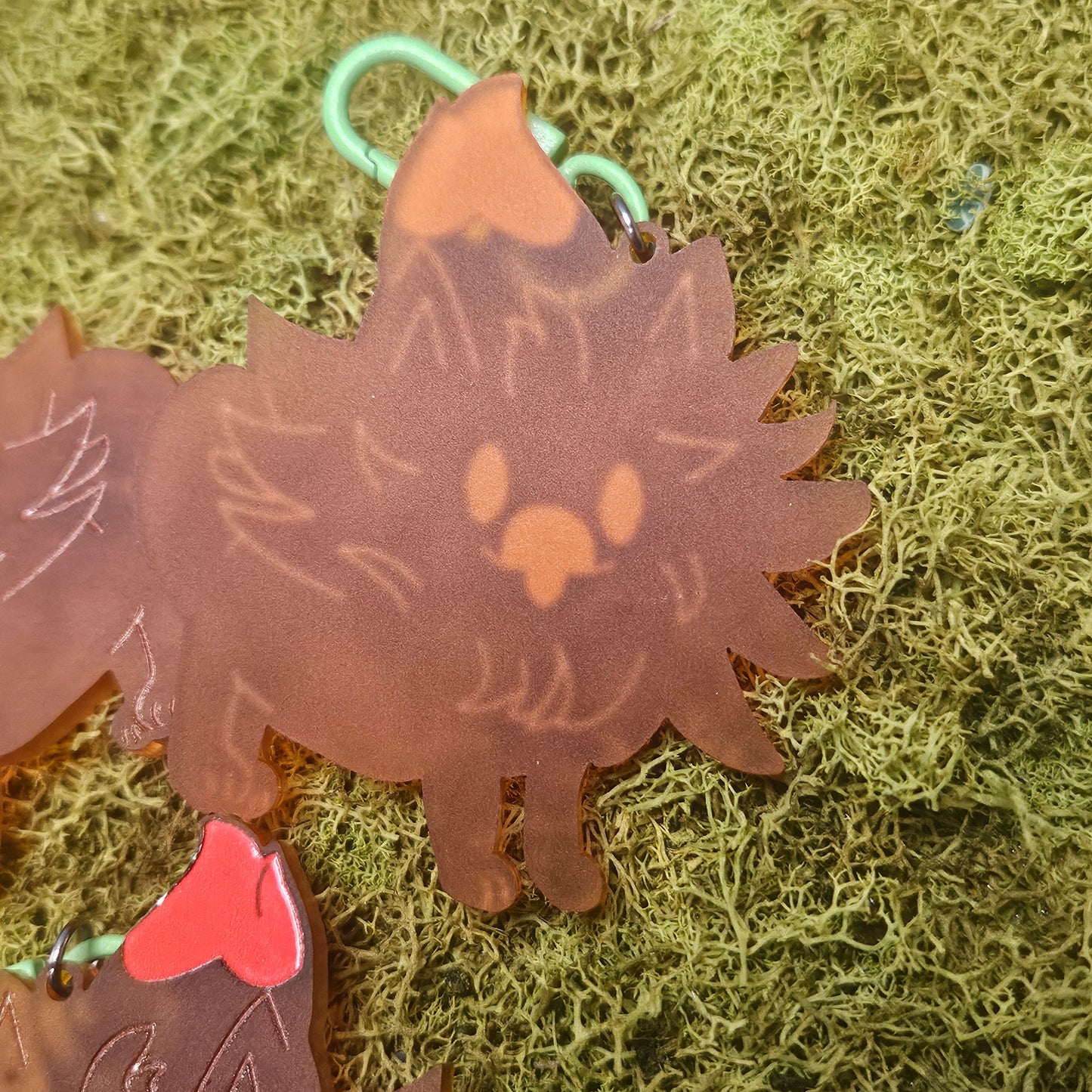 Fire Pomeranian Keychain