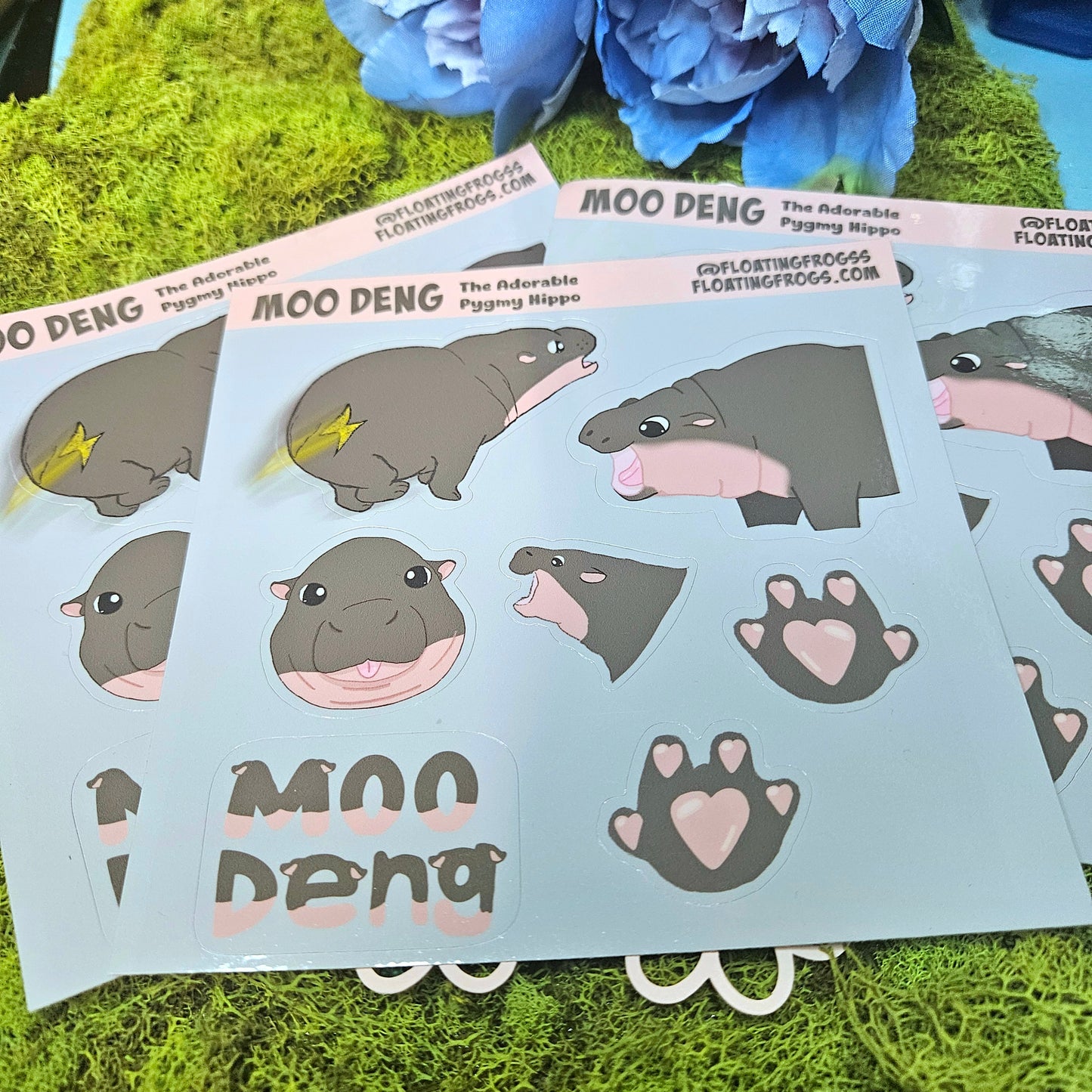 Moo Deng Vinyl Sticker Sheet