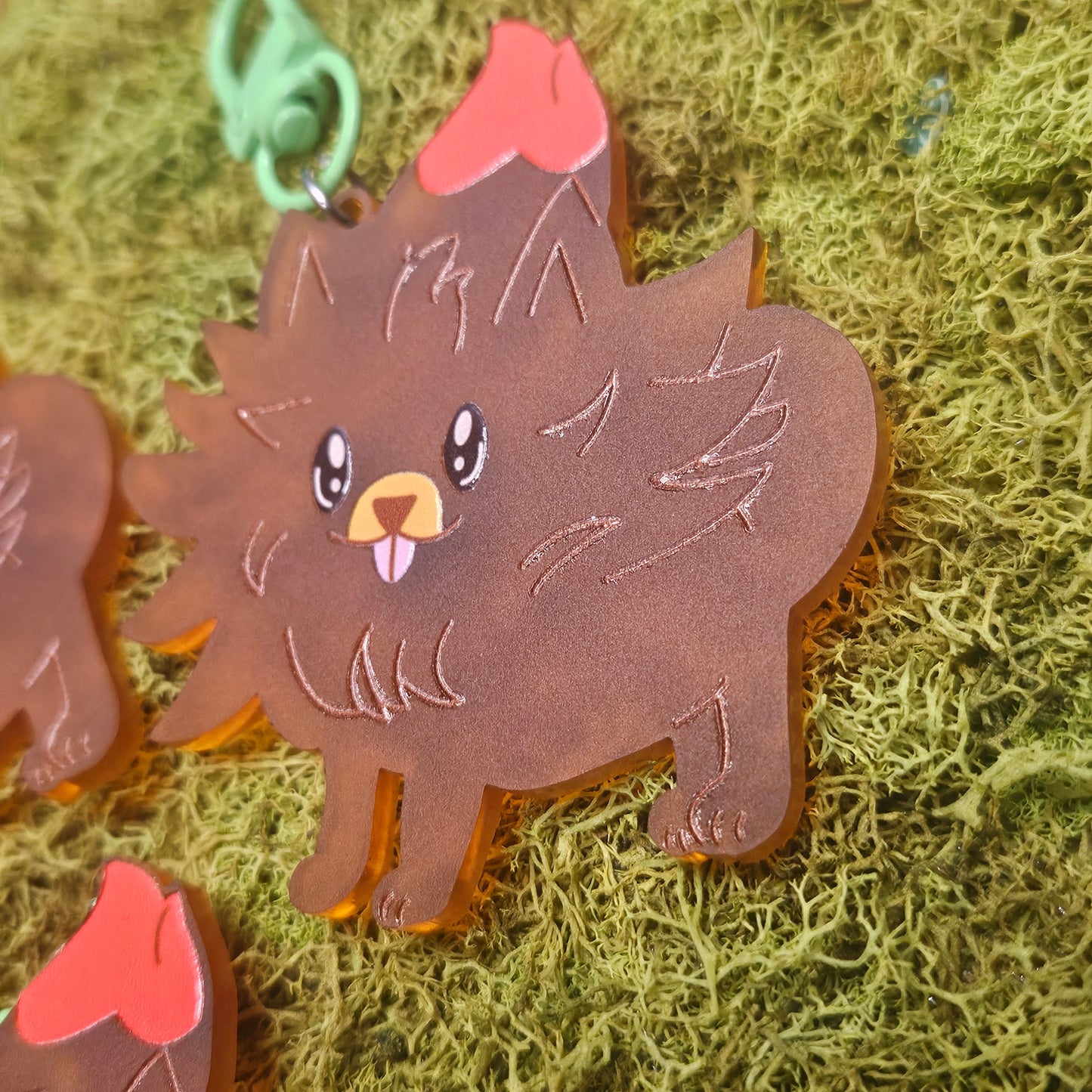 Fire Pomeranian Keychain