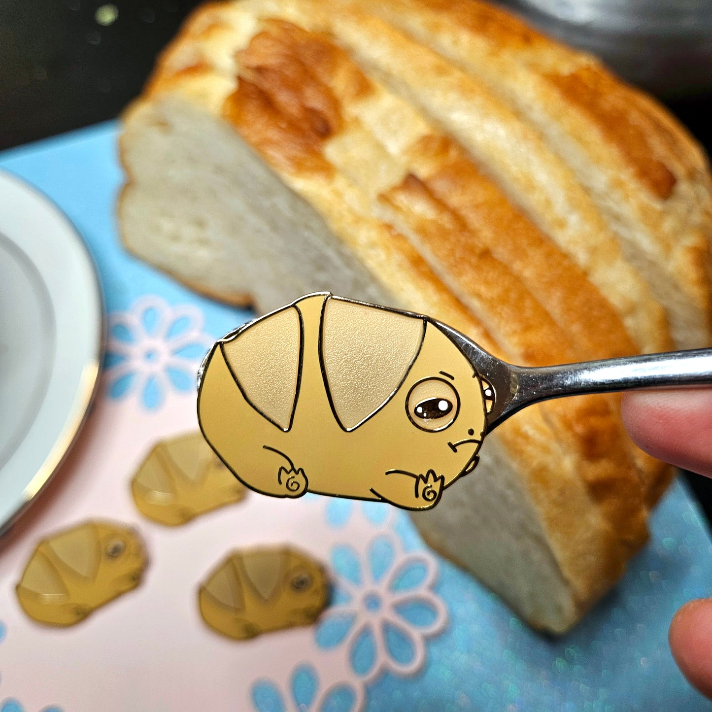 "Sour"dough Loaf Frog Enamel Pin