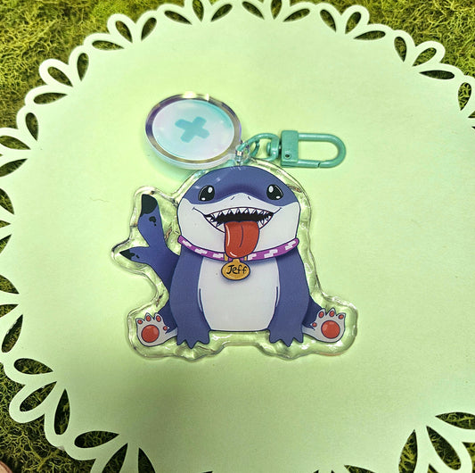 Jeffy Shark Keychain duo