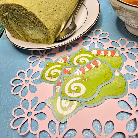 Matcha Cakeroll vinyl sticker