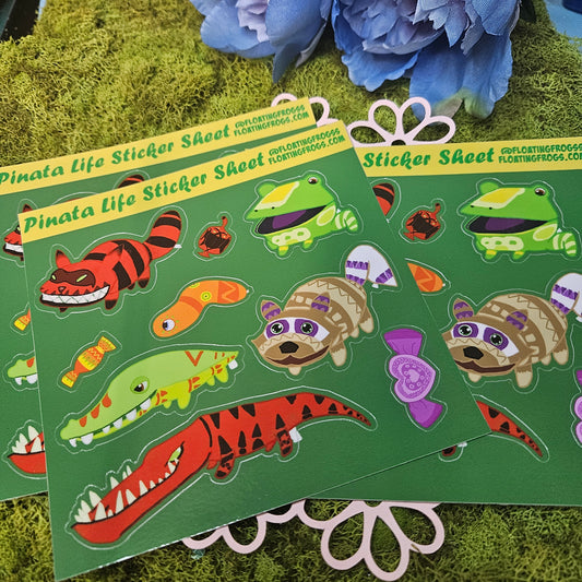 Party Pinatas Vinyl Sticker Sheet