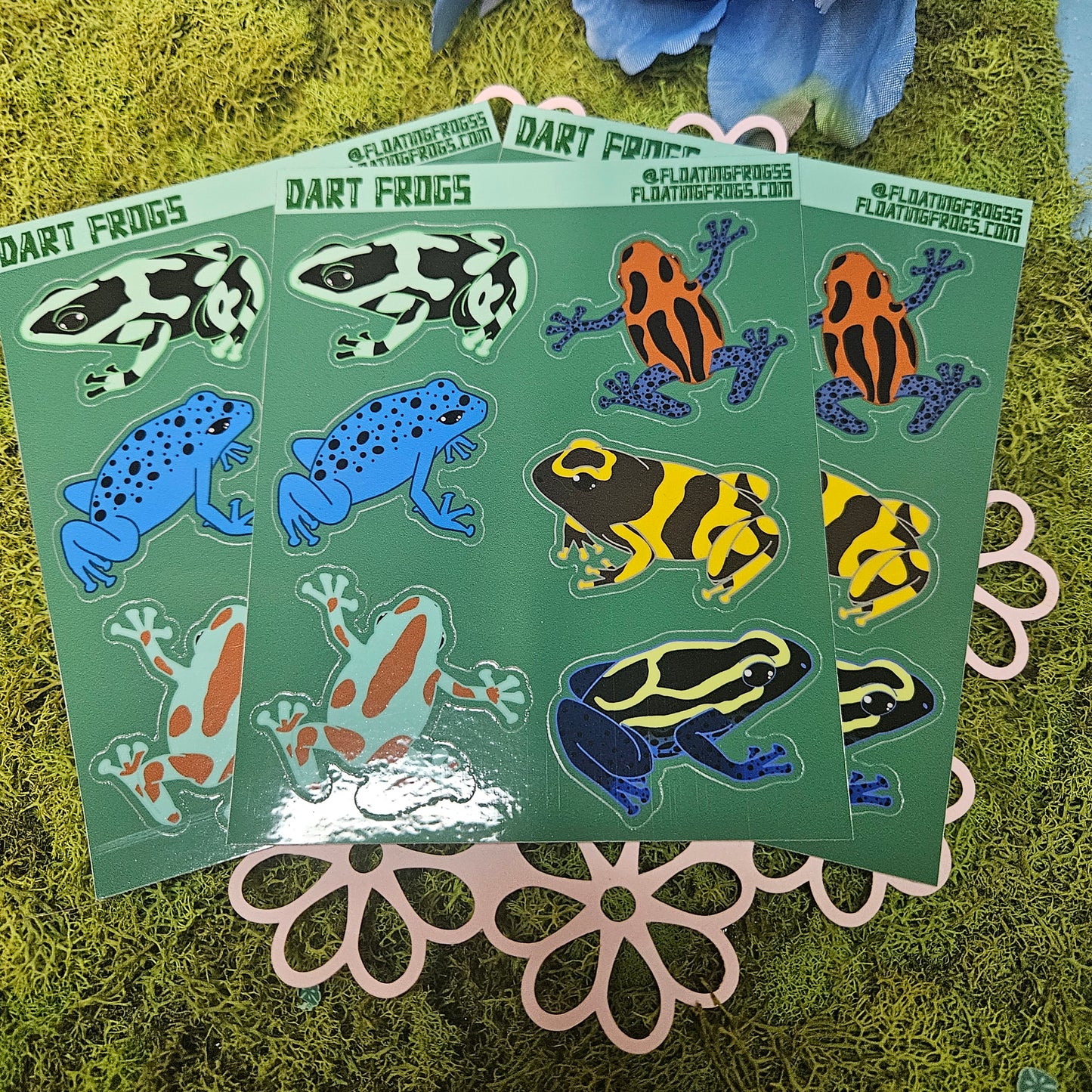 Dart Frogs Vinyl Sticker Sheet