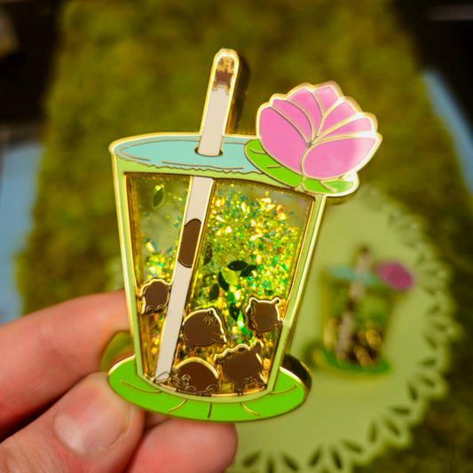 Matcha Boba Quicksand Enamel Pin