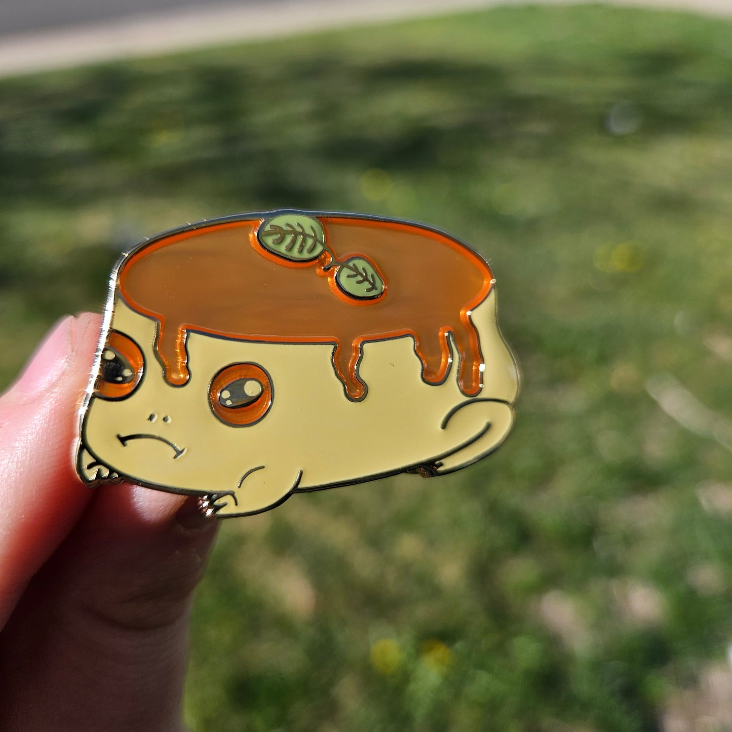 Flan Frog Enamel Pin