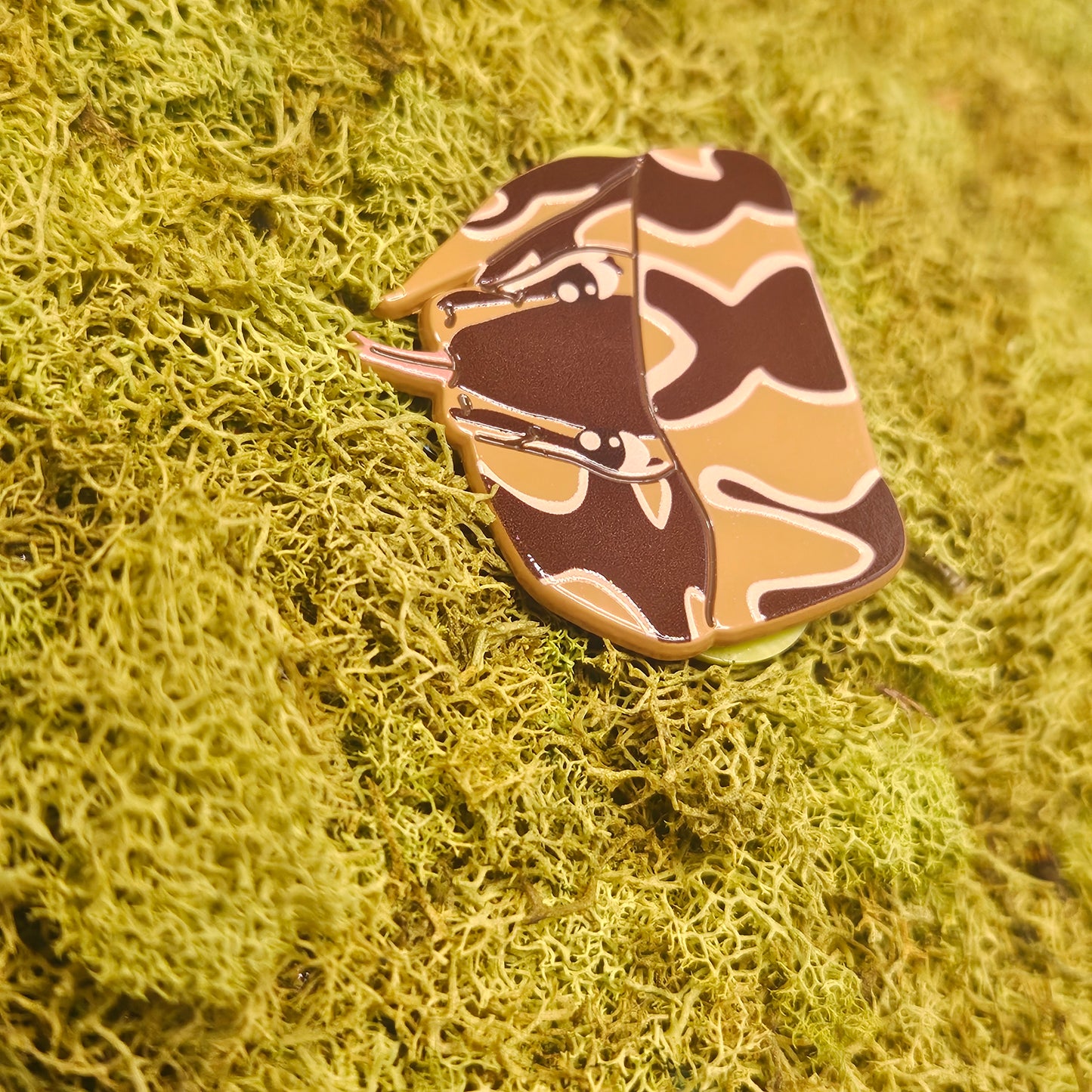 Ball Python Dyed Metal Pin