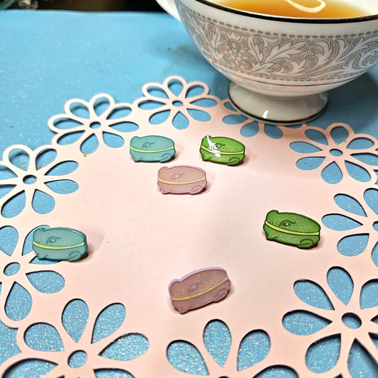 Mini Macaron Frogs Pin Set