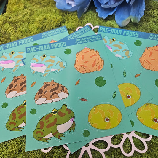 Pacman Frog Vinyl Sticker Sheet
