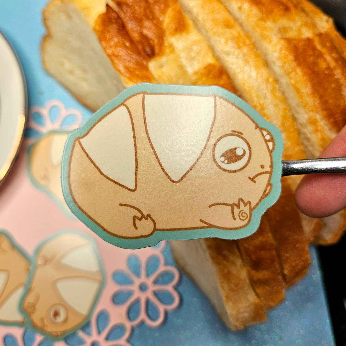 "Sour"dough loaf frog vinyl sticker