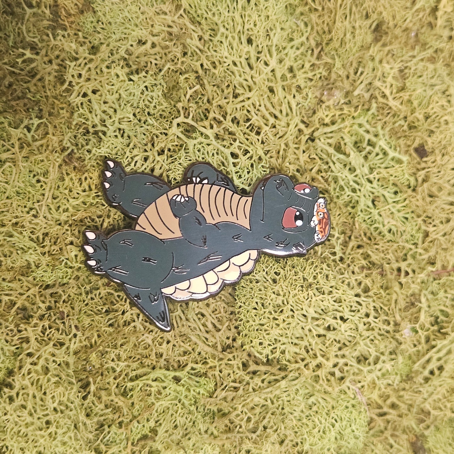 Kaijuu Jr. With Frogs Enamel Pin