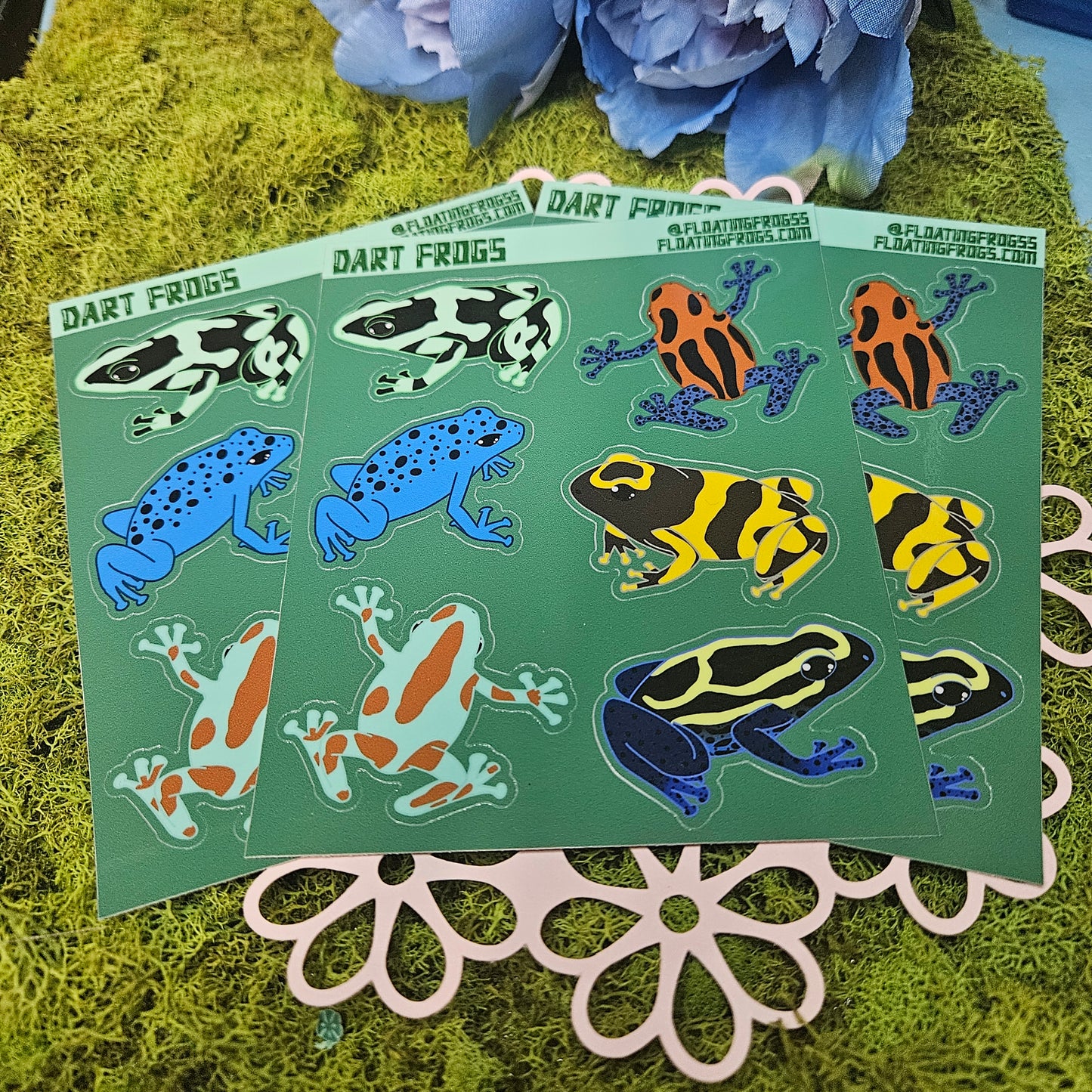Dart Frogs Vinyl Sticker Sheet